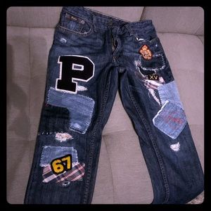 Polo by Ralph Lauren denim patch work  jeans